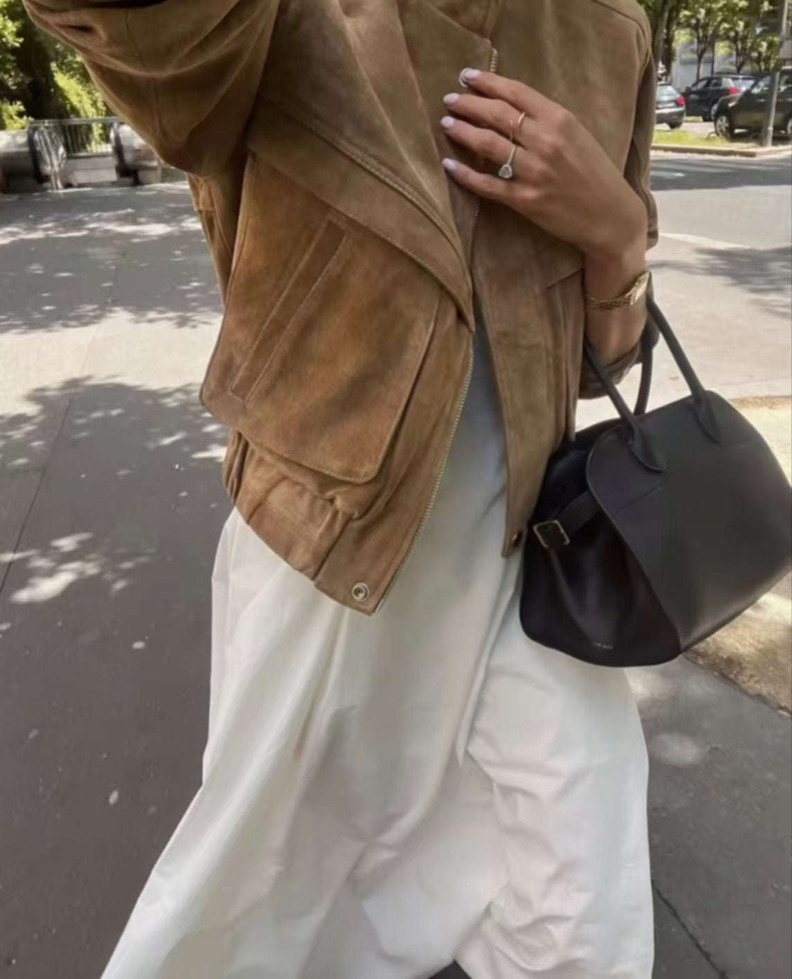 Autumn Winter Retro Suede Locomotive Clothing Jacket Coat Shorts Two Piece Sets