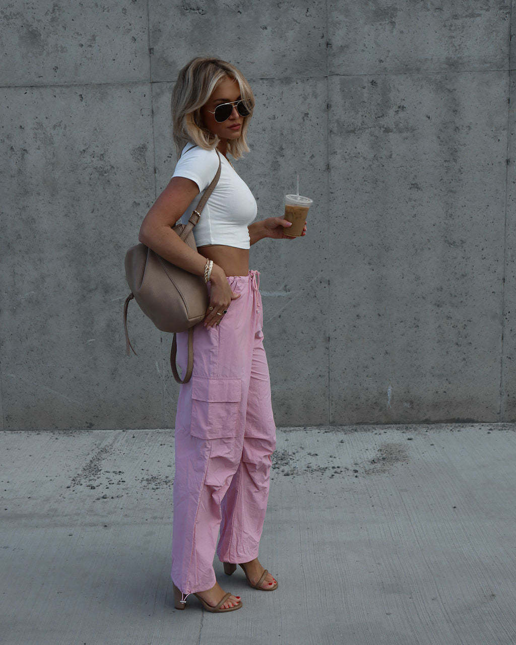 Street Overalls High Street Bright Color Loose String Clip Ankle Banded Slacks All Matching Pants
