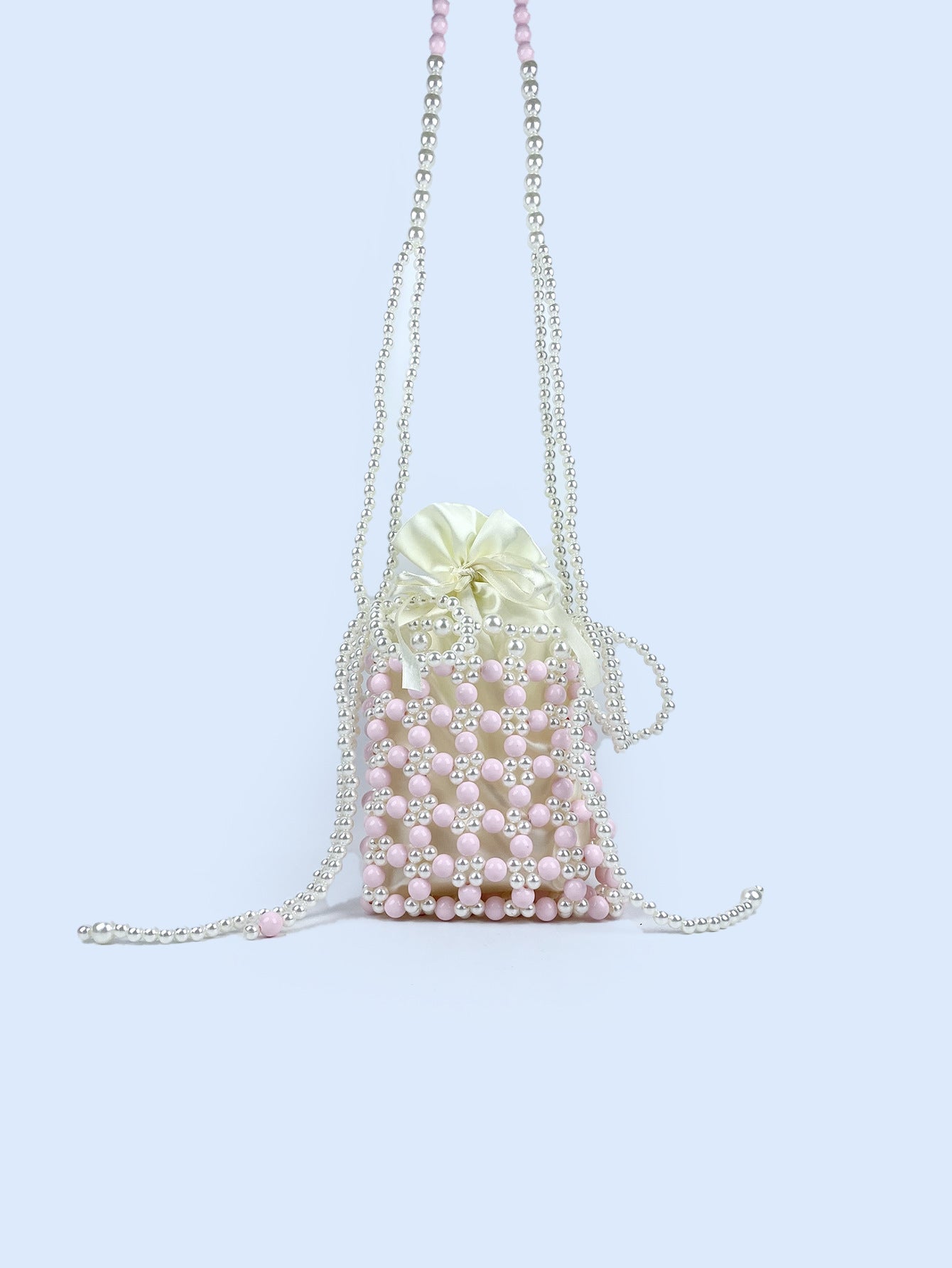 Hand Woven Artificial Pearl Bag Women Summer Retro Messenger Bag Finished Fairy Summer Mini Internet Celebrity Same