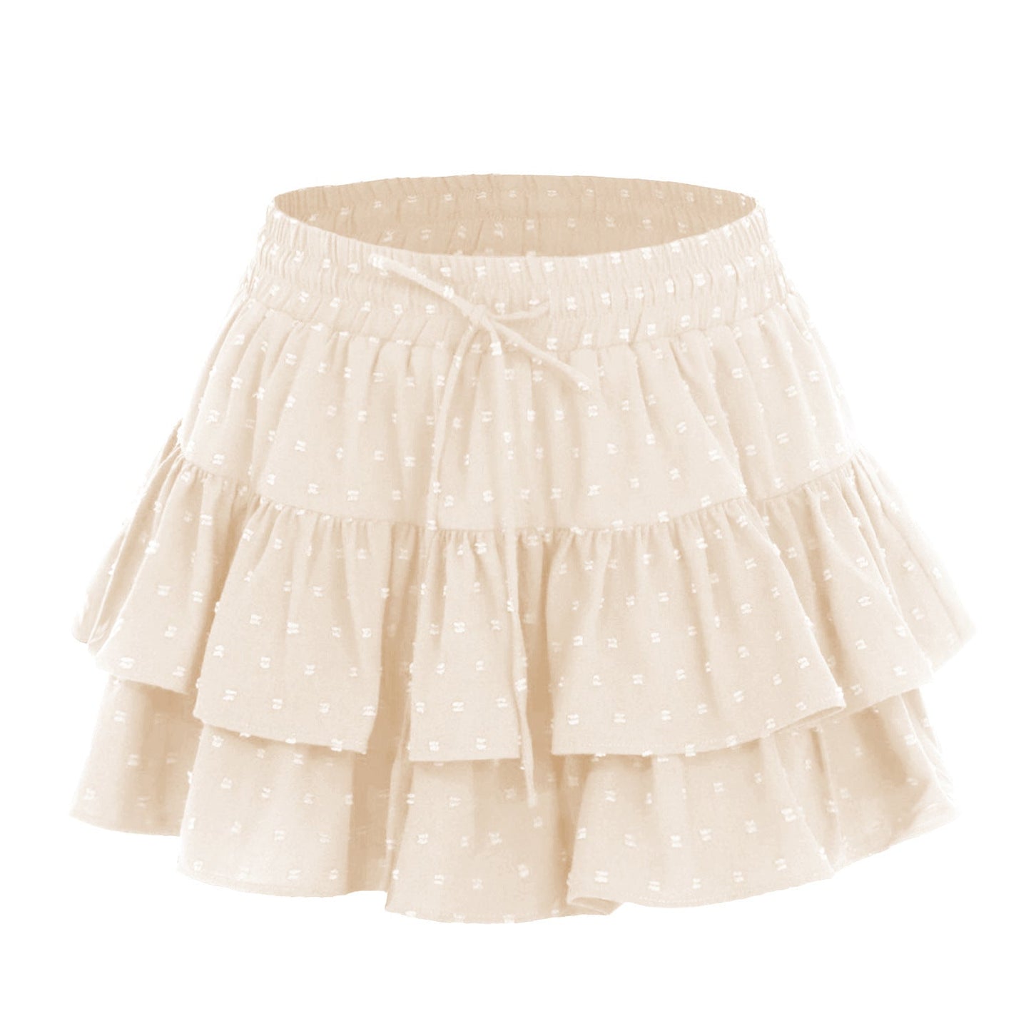 Women Lace up Adjustable Skirt Sports Wardrobe Malfunction Avoiding High Waist Elastic Pantskirt