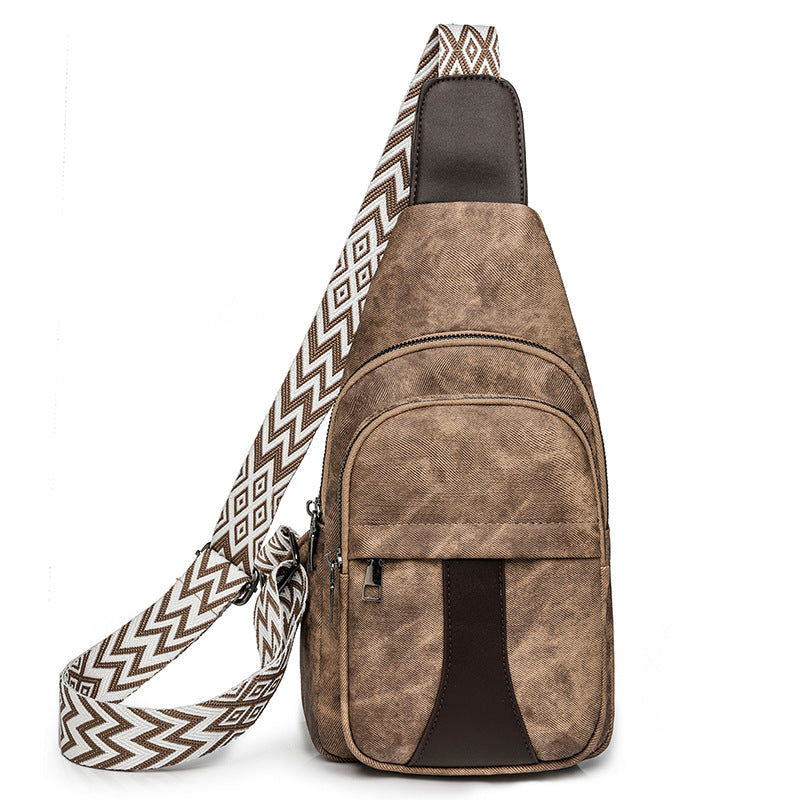 Chest Bag Women Casual Messenger Bag Women Retro Soft Leather Shoulder Bag Backpack