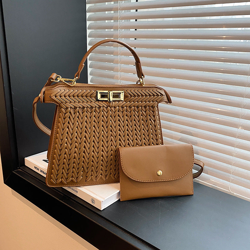 Handbags Women Woven Bag High Sense Large Capacity Creative Handbag Office Messenger Bag