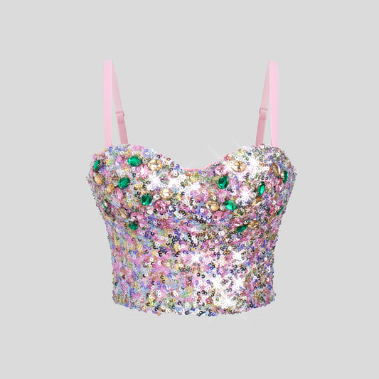 Sequined National Beauty Back Camisole Wrapped Chest Fixed All Match Underwear Base Tube Top