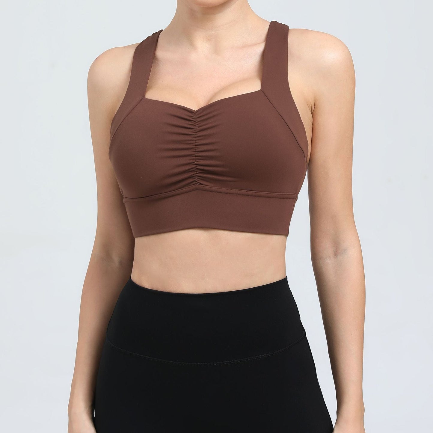 Autumn Sand Nude Feel Yoga Vest Beauty Back Quick Drying High Strength Underwear Sports Running Fitness Sports Bra