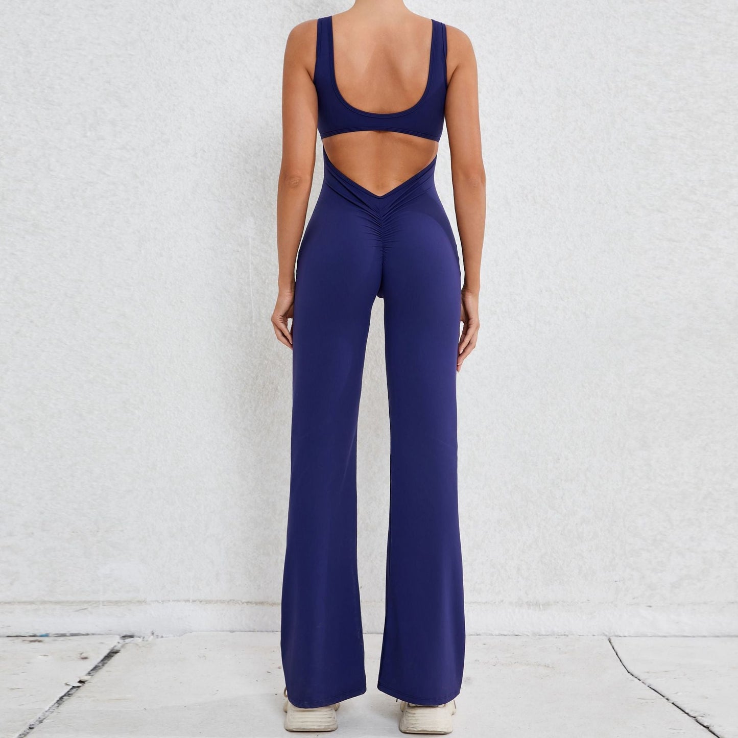 Autumn Sand Hollow Out Cutout Beauty Back One Piece Peach Hip Lifting Sport Workout Clothes Micro Pull Yoga Jumpsuit Jumpsuit