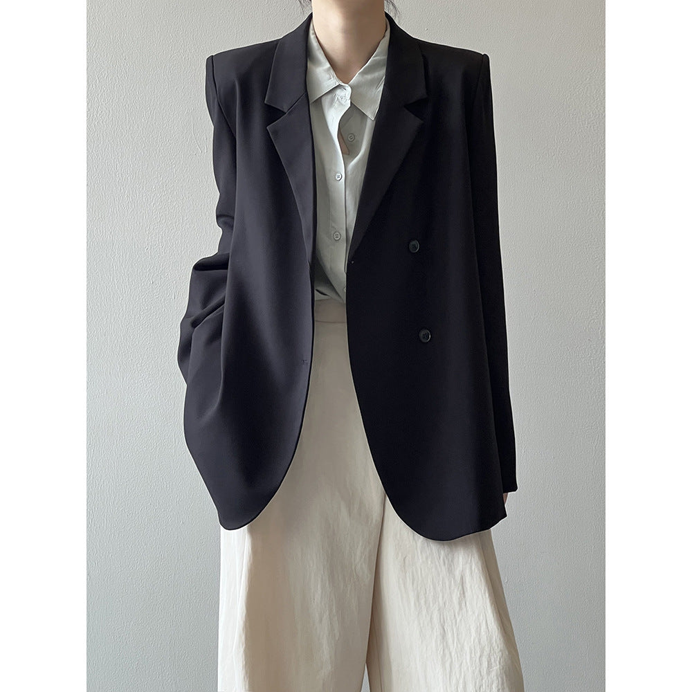 Irregular Asymmetric Back Slit Blazer Women Spring Elegant Top