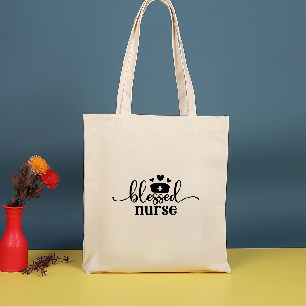 Canvas printed shoulder bag, fashionable and lightweight shopping bag, large-capacity cotton bag 2pcs hobo.
