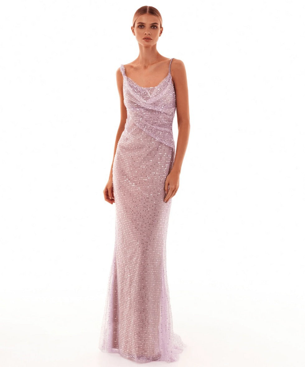 Women Party Sequined Sexy Backless Dress Evening Dress
