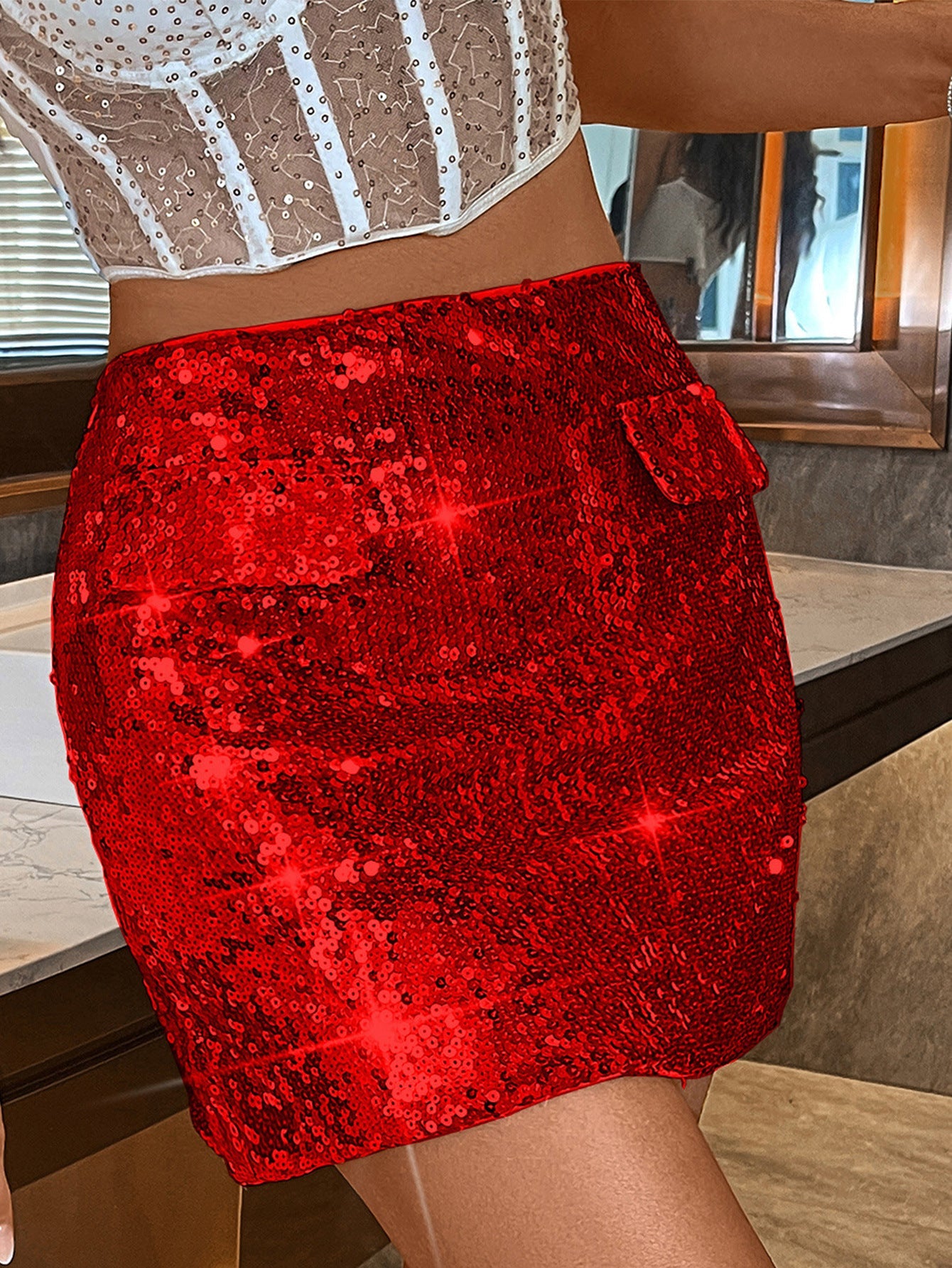 Sexy Sequined Skirt Nightclub Skirt Summer Women Clothing
