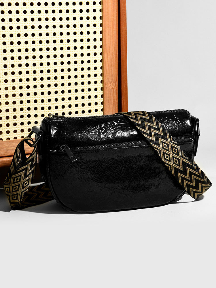 Women Bag Burst Crack Dumpling Bag Stylish Good Texture Soft Leather Bag Women Office Messenger Bag