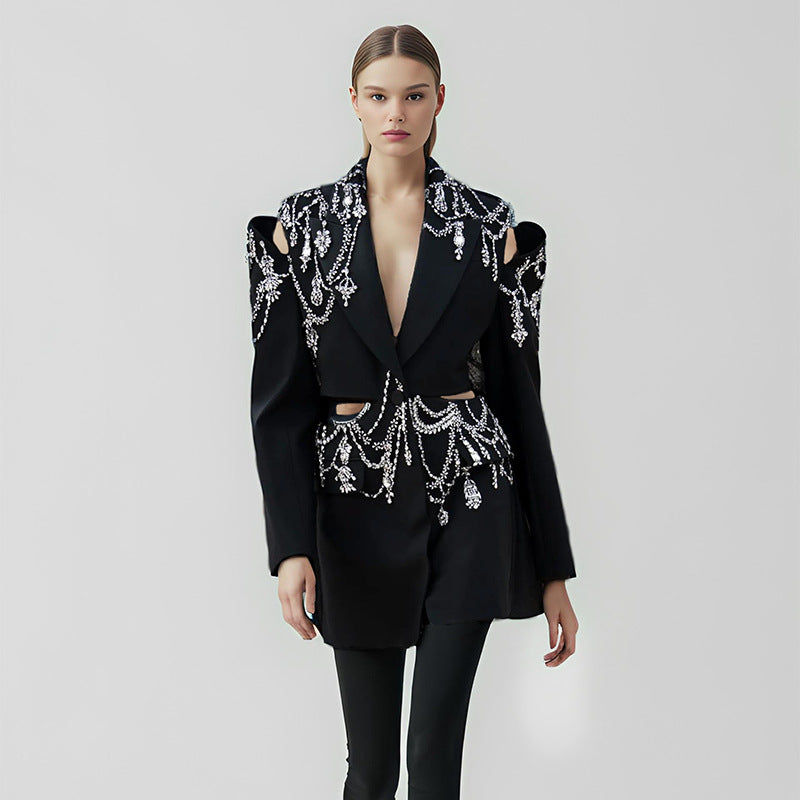 Formal Wear Summer Heavy Industry Beads High-Grade Blazer for Women