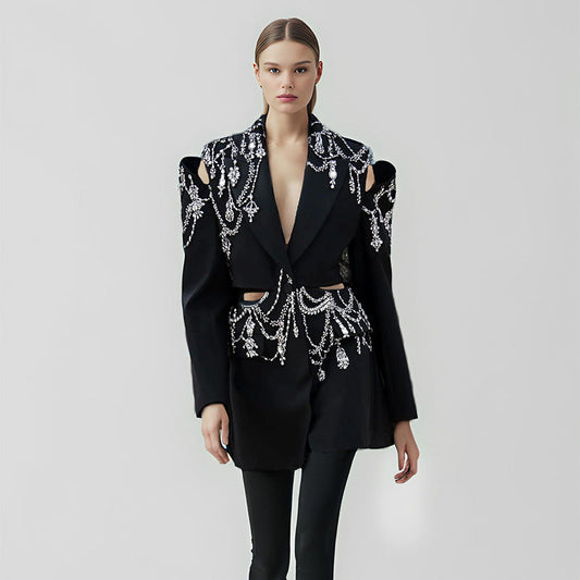 Formal Wear Summer Heavy Industry Beads High-Grade Blazer for Women