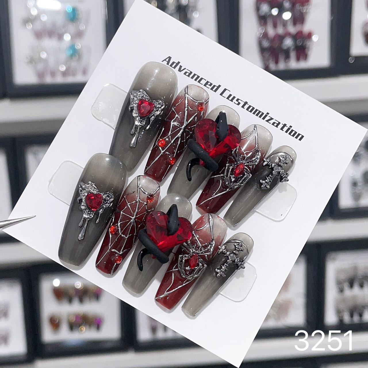 1025- Handmade press on nails fake nails removable