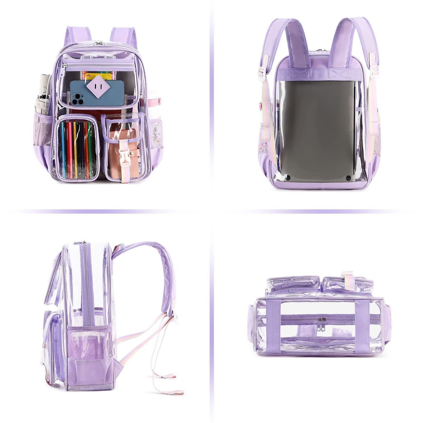 Durable PVC Transparent Backpack – Clear Backpack Bag for Stadium Events & Outdoor Fitness Purse