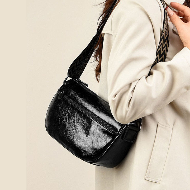 Women Bag Burst Crack Dumpling Bag Stylish Good Texture Soft Leather Bag Women Office Messenger Bag