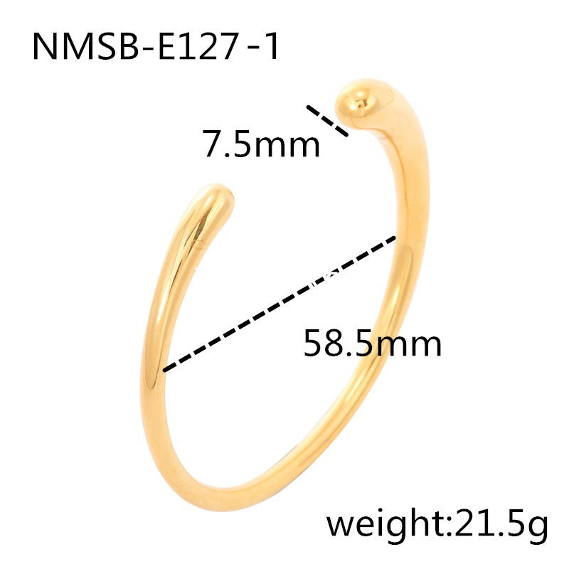 Pearl Zircon Titanium Steel Bracelet for Girls High Sense 18K Gold Stainless Steel Jewelry