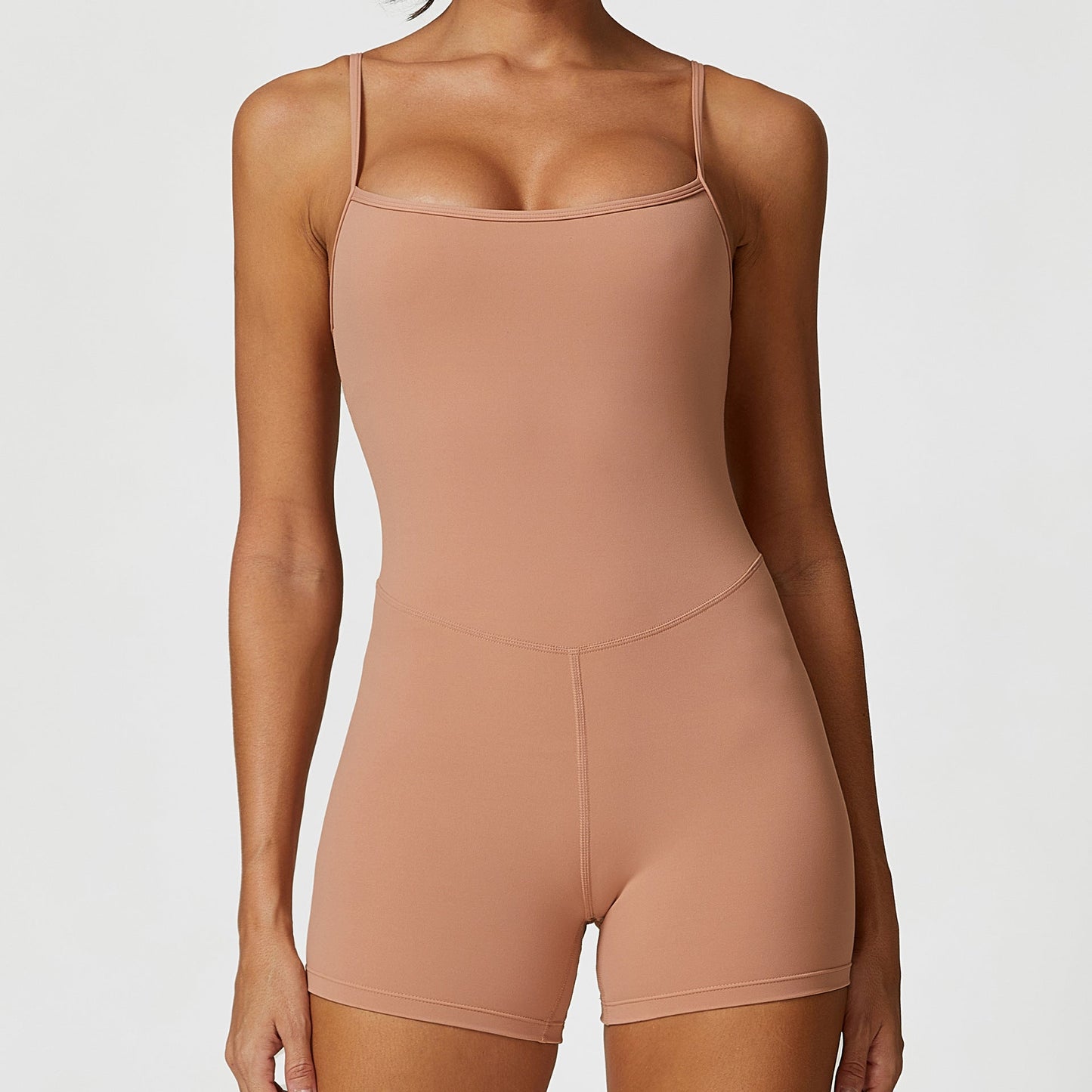 Spaghetti Strap One Piece One Casual Running Fitness High Elastic Tight Short Yoga Clothes for Women