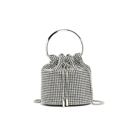 Stylish Bag Women Handmade Diamond Chain Shoulder Bag Mini Bucket Hand Carrying Messenger Bag