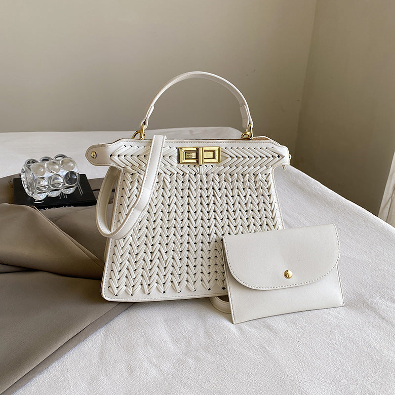 Handbags Women Woven Bag High Sense Large Capacity Creative Handbag Office Messenger Bag