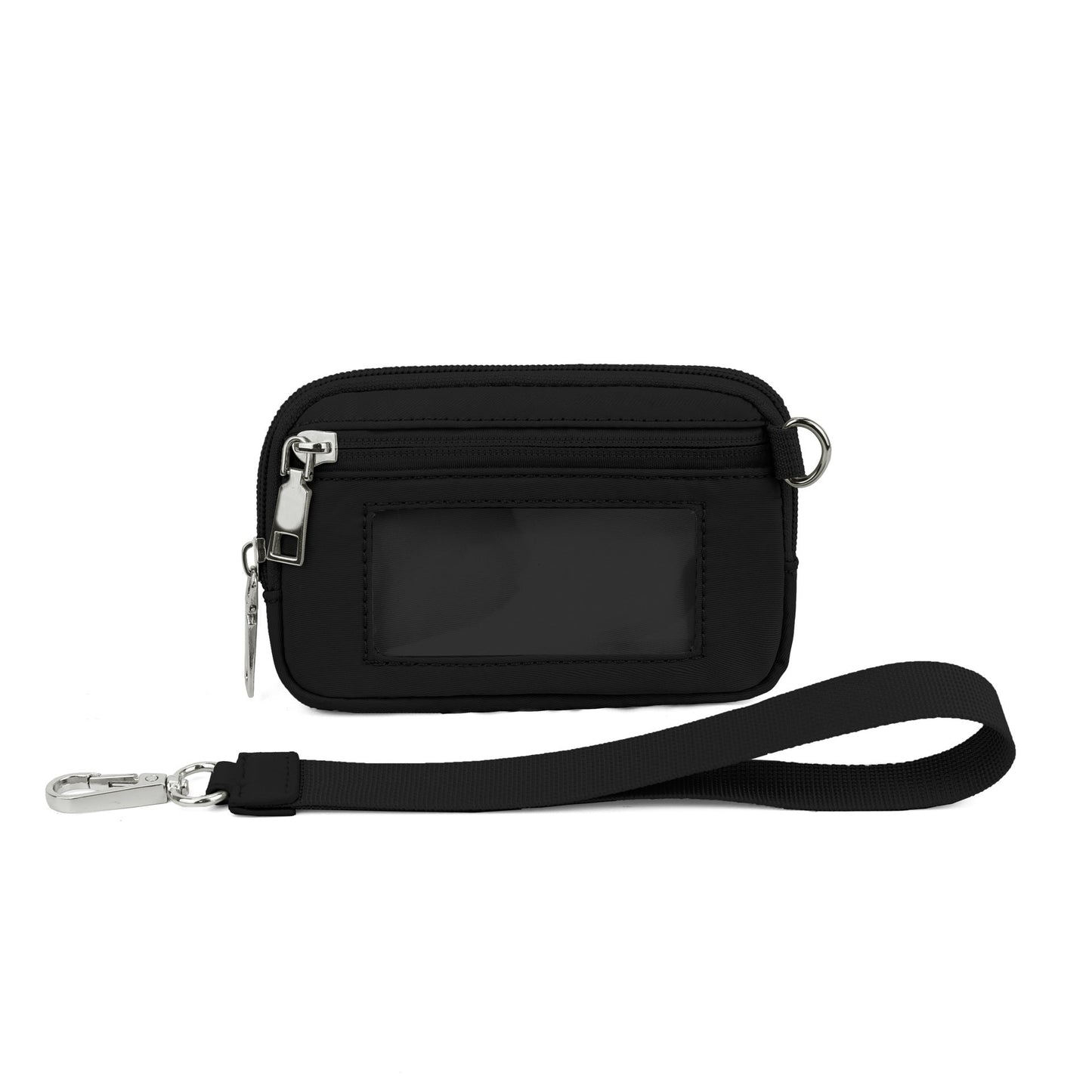 Transparent PVC Large Card Bag – Wrist Bag with Compartments for Bank Card & Change Storage, Portable Wristlet Purse