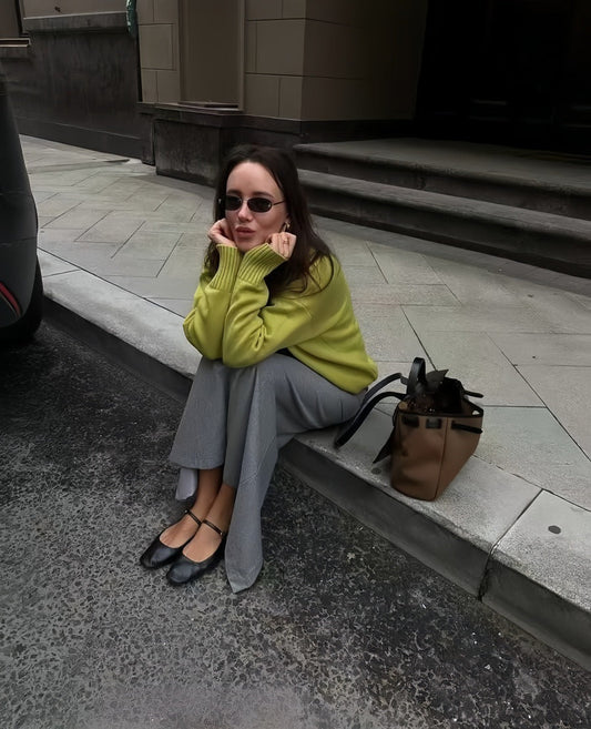 Autumn Winter Russian Thickened Short round Neck Solid Color Sweater All Matching Basic Women Clothing