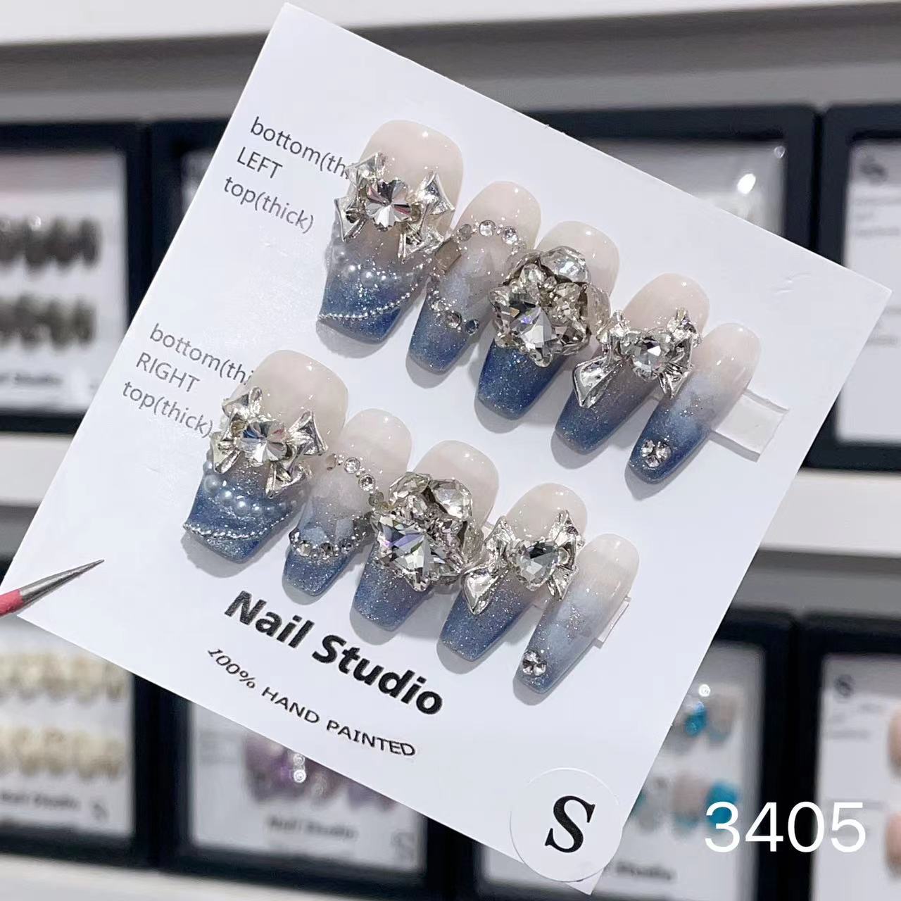 1025- Handmade press on nails fake nails removable