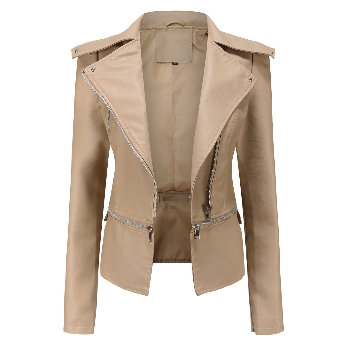 Women Clothing Size New Leather Coat Women Detachable Hem Spring Autumn Coat Women Fashion Casual Jacket