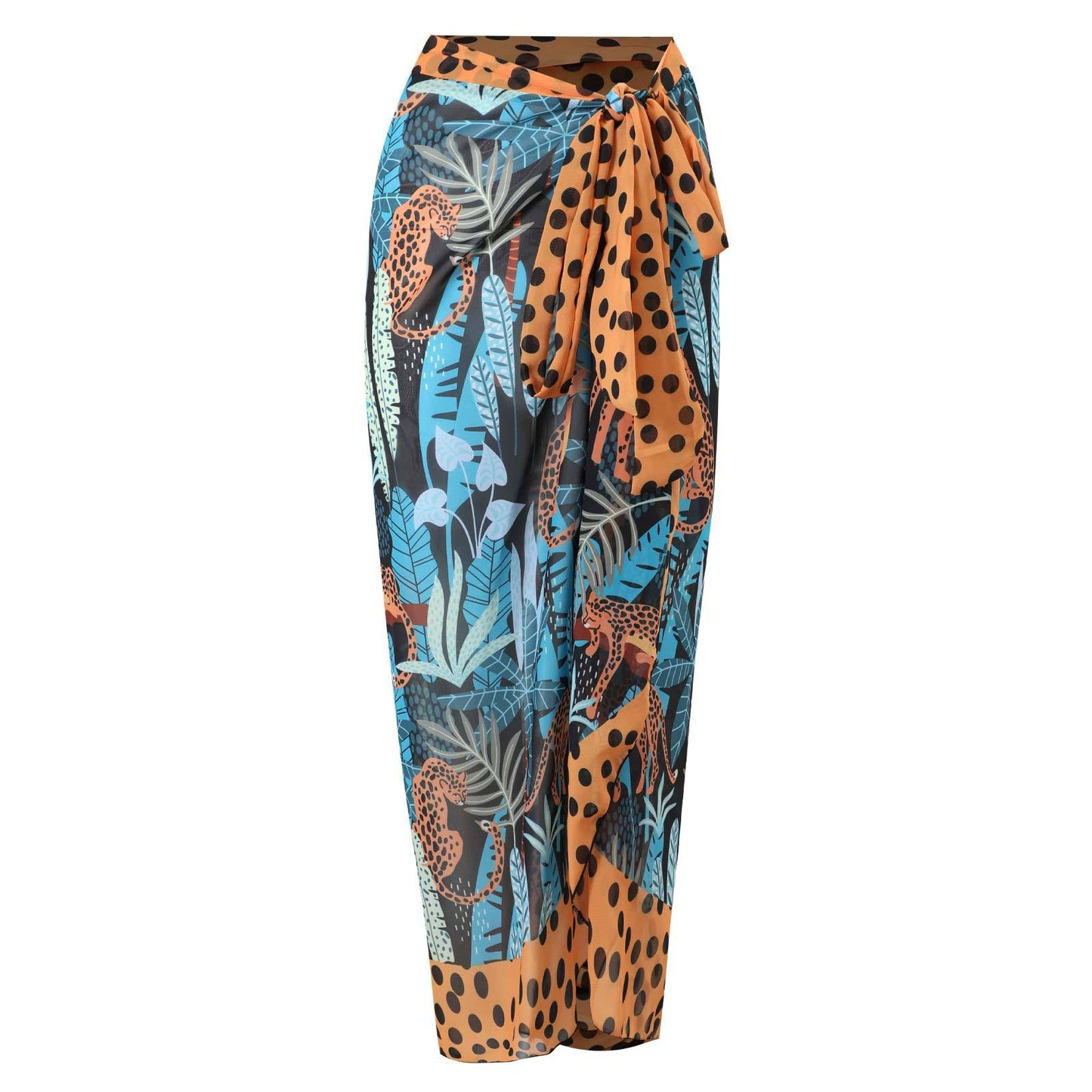 Sexy Swimsuit Women Bikini Leopard Print Ruffle Swimwear Bikini Chiffon Dress