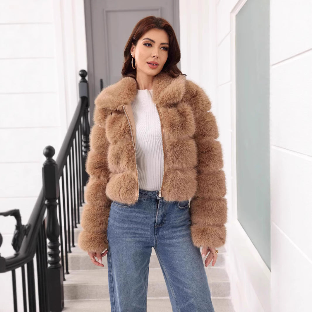 Faux Fur Coat Faux Fur Coat Haining Short Faux Fur Outer