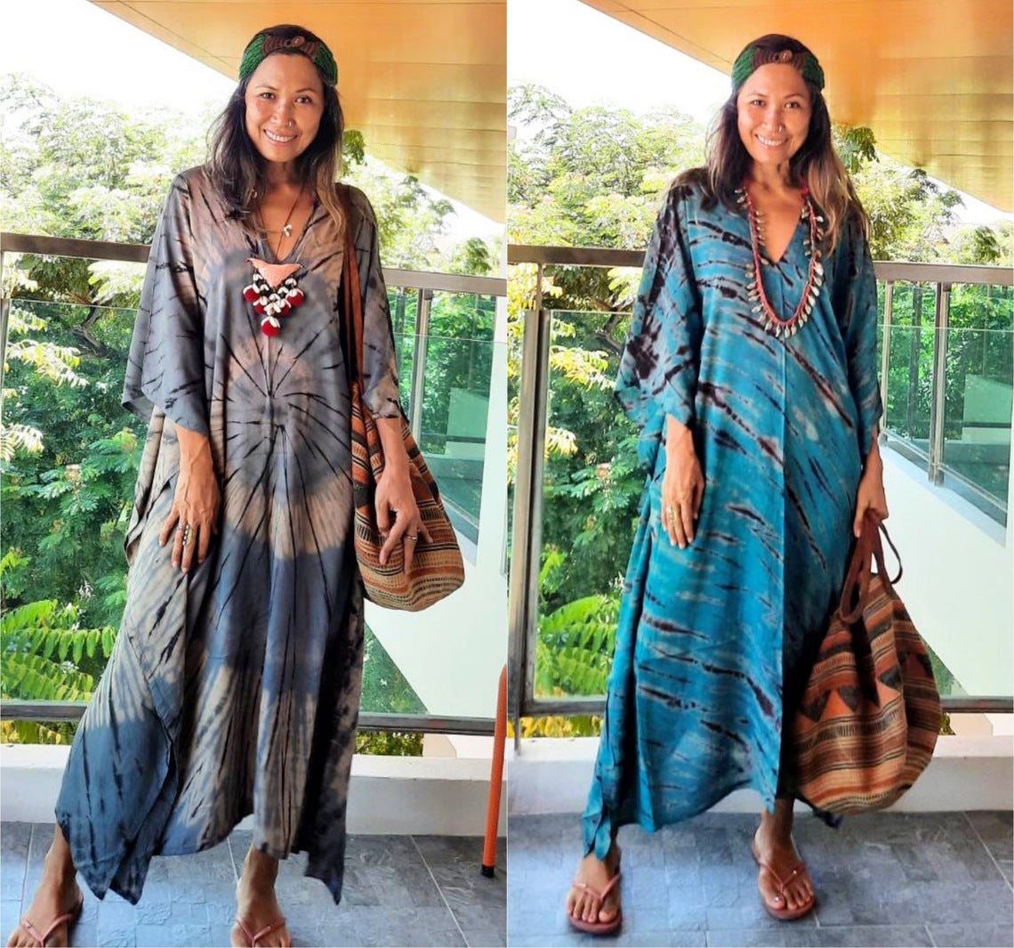 Rayon Printed Robe Vacation Casual Beach Bikini Cover 3 Colors