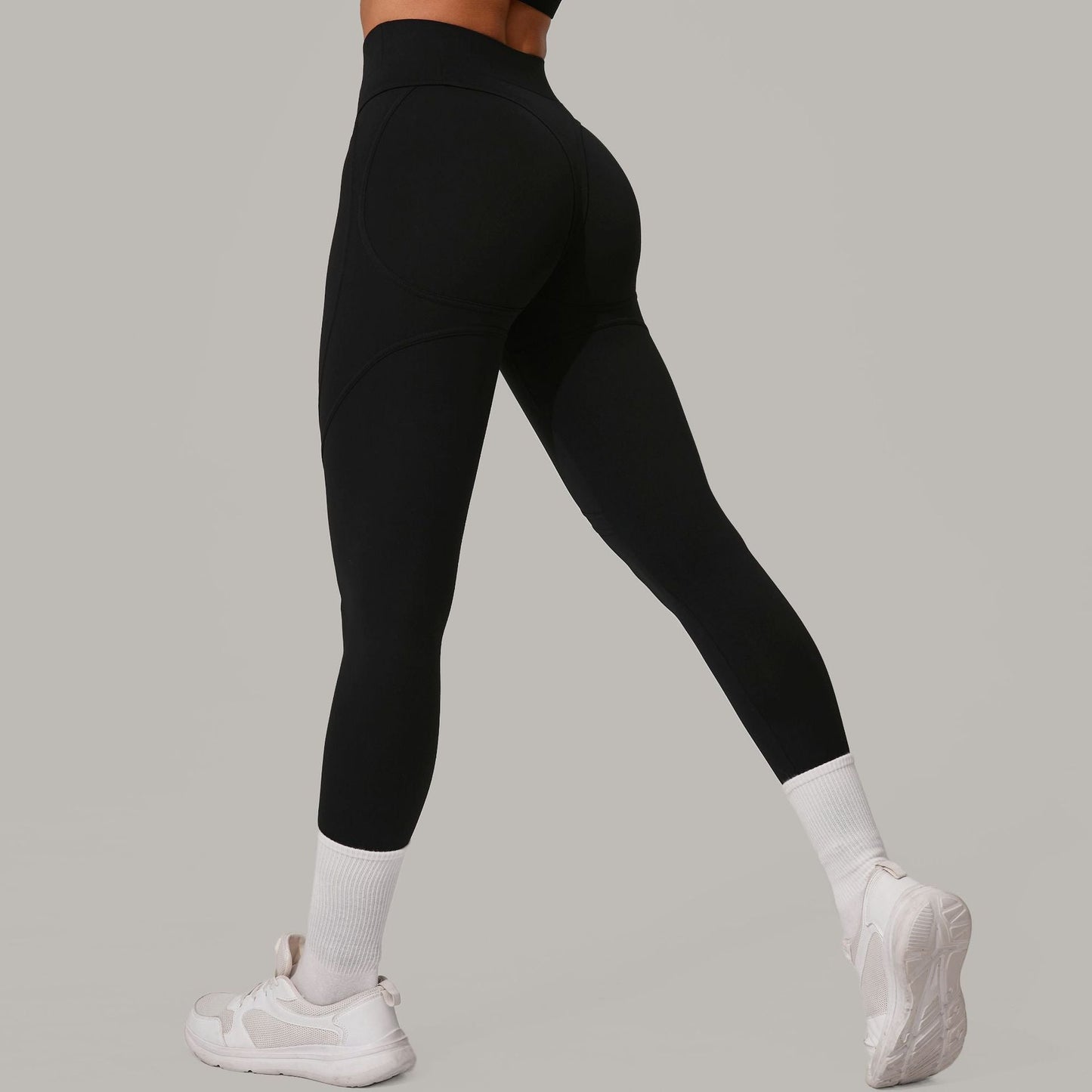 Autumn Sand High Waist Hip Lift Brushed Yoga Pants Running Quick Drying Fitness Pants Waist Slimming Hip Tight Sports Pants