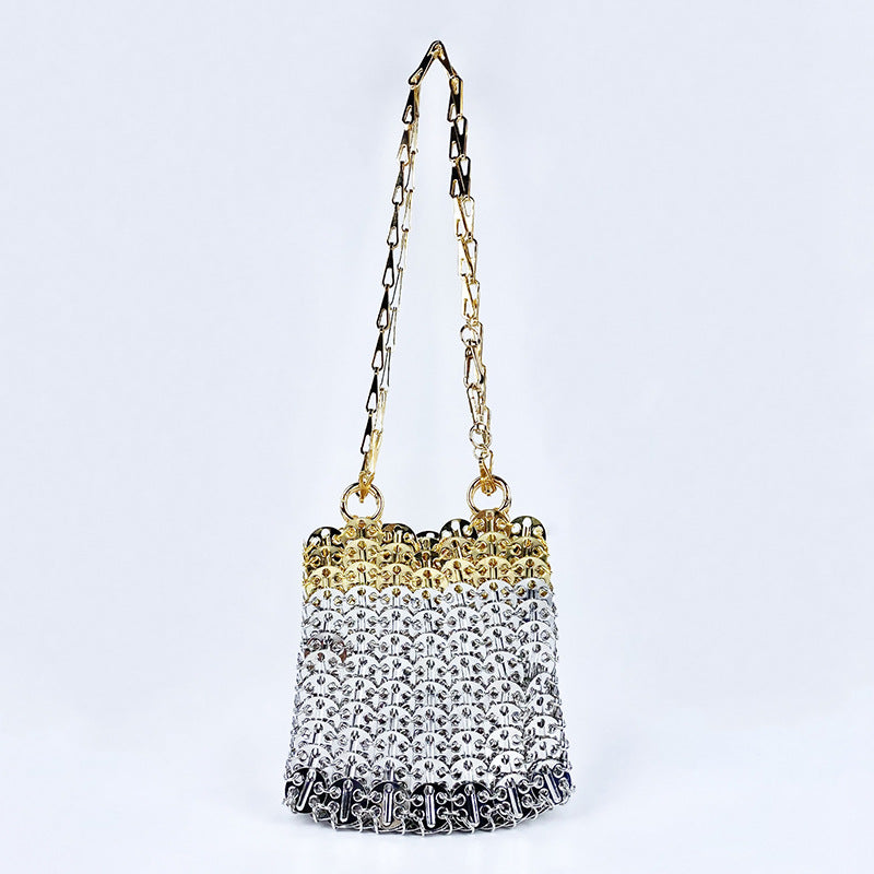 Metal Sequ Large Capacity Phone Crossbody Chain Bag DIY Handmade Bag Women Trendy