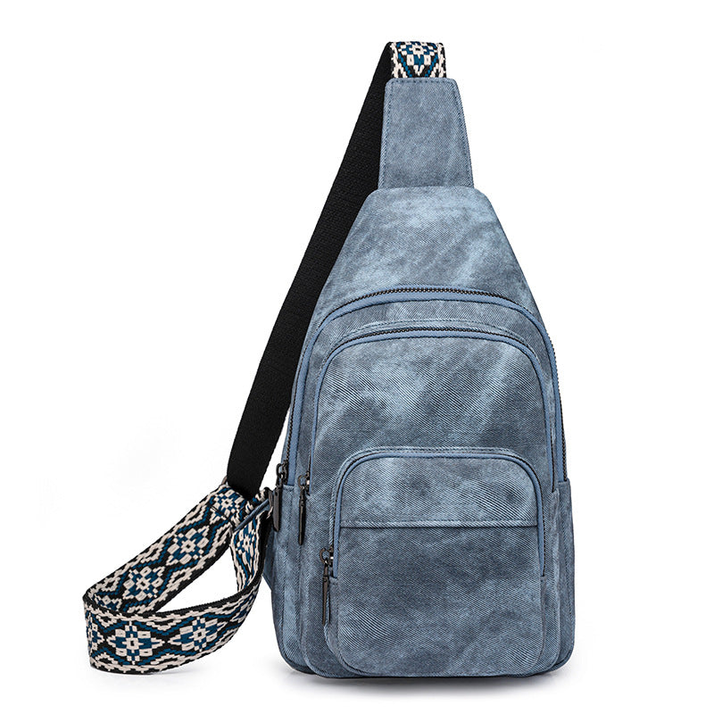 Chest Bag Wind Office Portable Retro Brown Crossbody Bag Simple Small Backpack Women Chest Bag