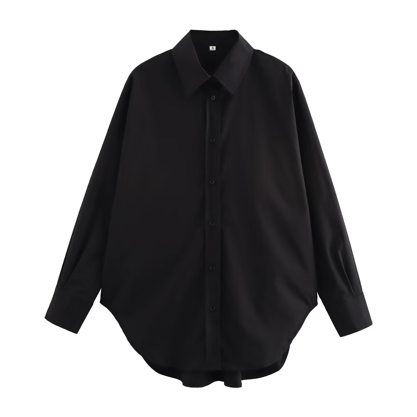 Loose Casual Long Shirt Spring Summer Long Sleeve Collared Single Breasted Women Top