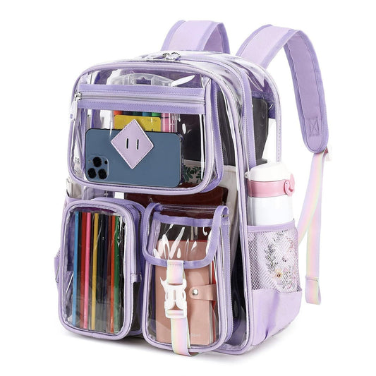Durable PVC Transparent Backpack – Clear Backpack Bag for Stadium Events & Outdoor Fitness Purse