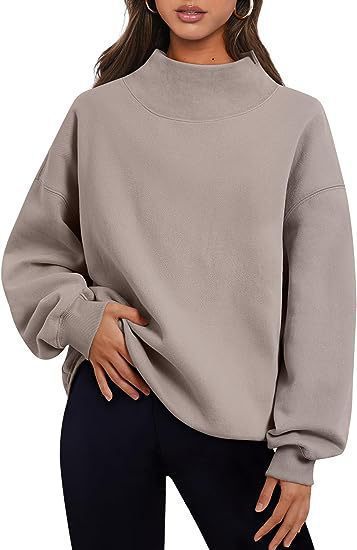 Women Autumn Winter Casual Fleece Shirt Women Thick Half Turtleneck Loose Sweatshirts