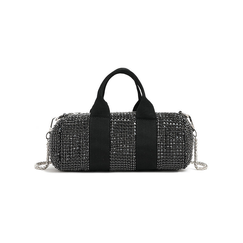 Cross Level Rhinestone Bag Women High Sense Rhinestone Encrusted Chain Pillow Messenger Bag All Matching