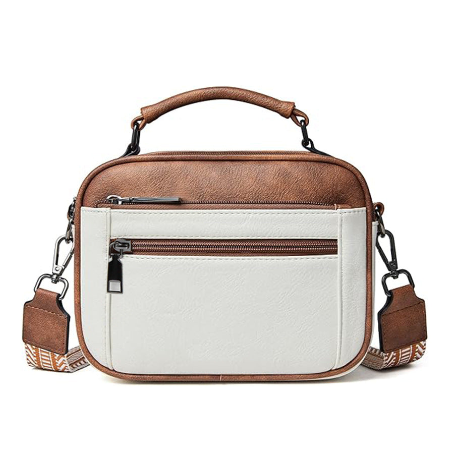 Chessboard double zipper small crossbody bag,Tote small crossbodyPU square bag, Small Crossbody Purse for Women Triple Zip,