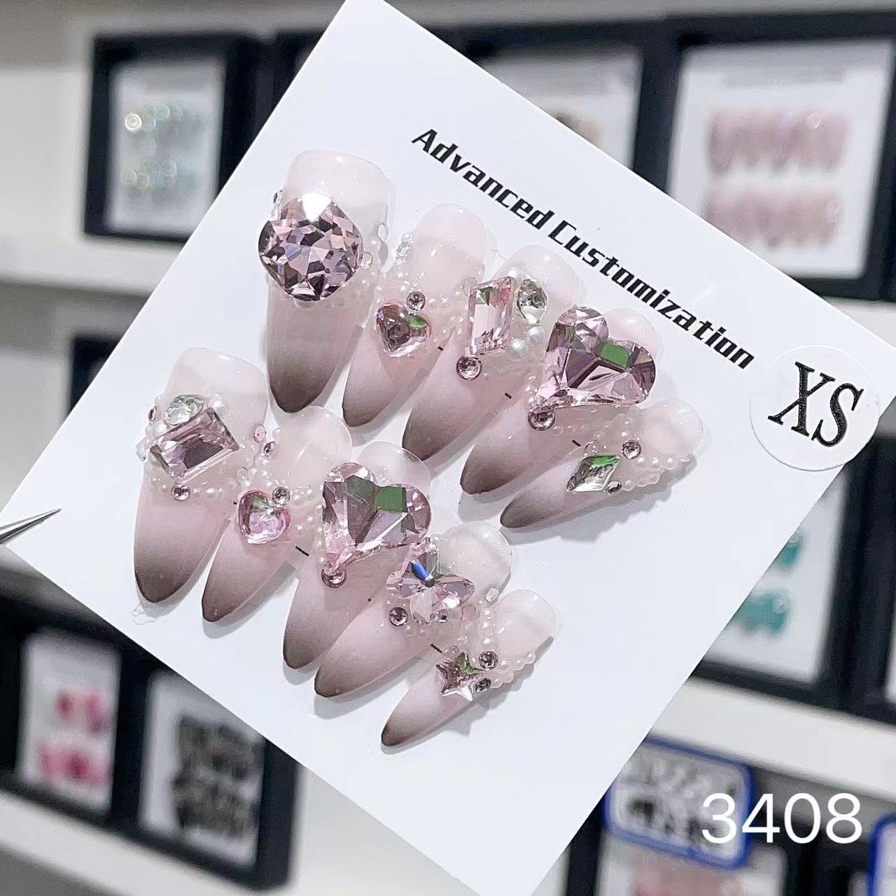 1025- Handmade press on nails fake nails removable