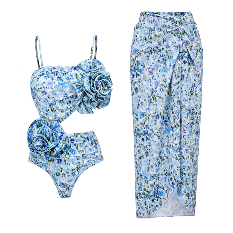 Floral Decoration Or Hollow Out Cutout out Swimsuit Women Clothing Wrap