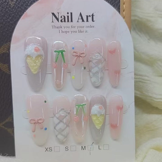 0958- Handmade press on nails fake nails removable