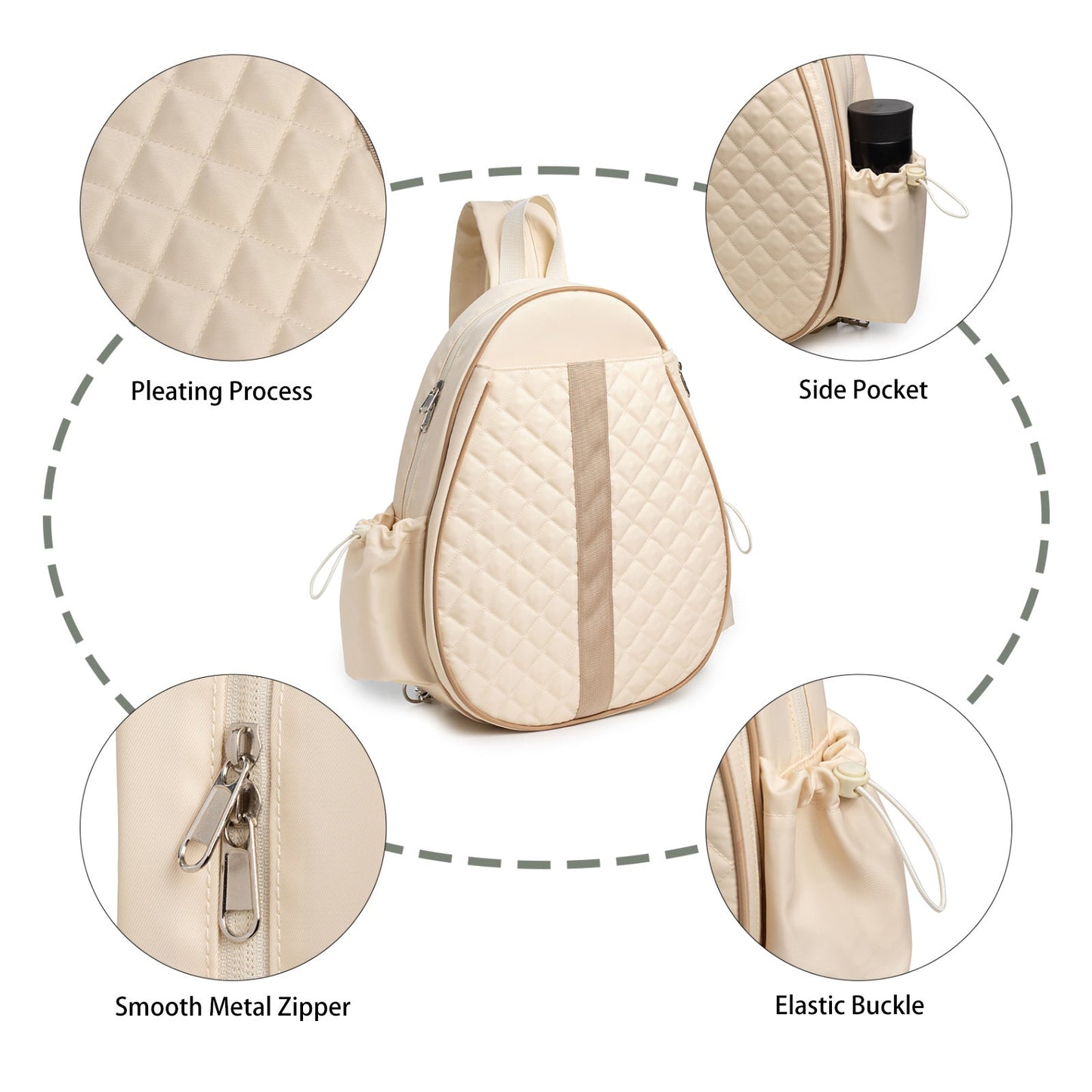 Crossbody lightweight multifunctional unisex waterproof tennis racket bag, tennis badminton backpack purse,