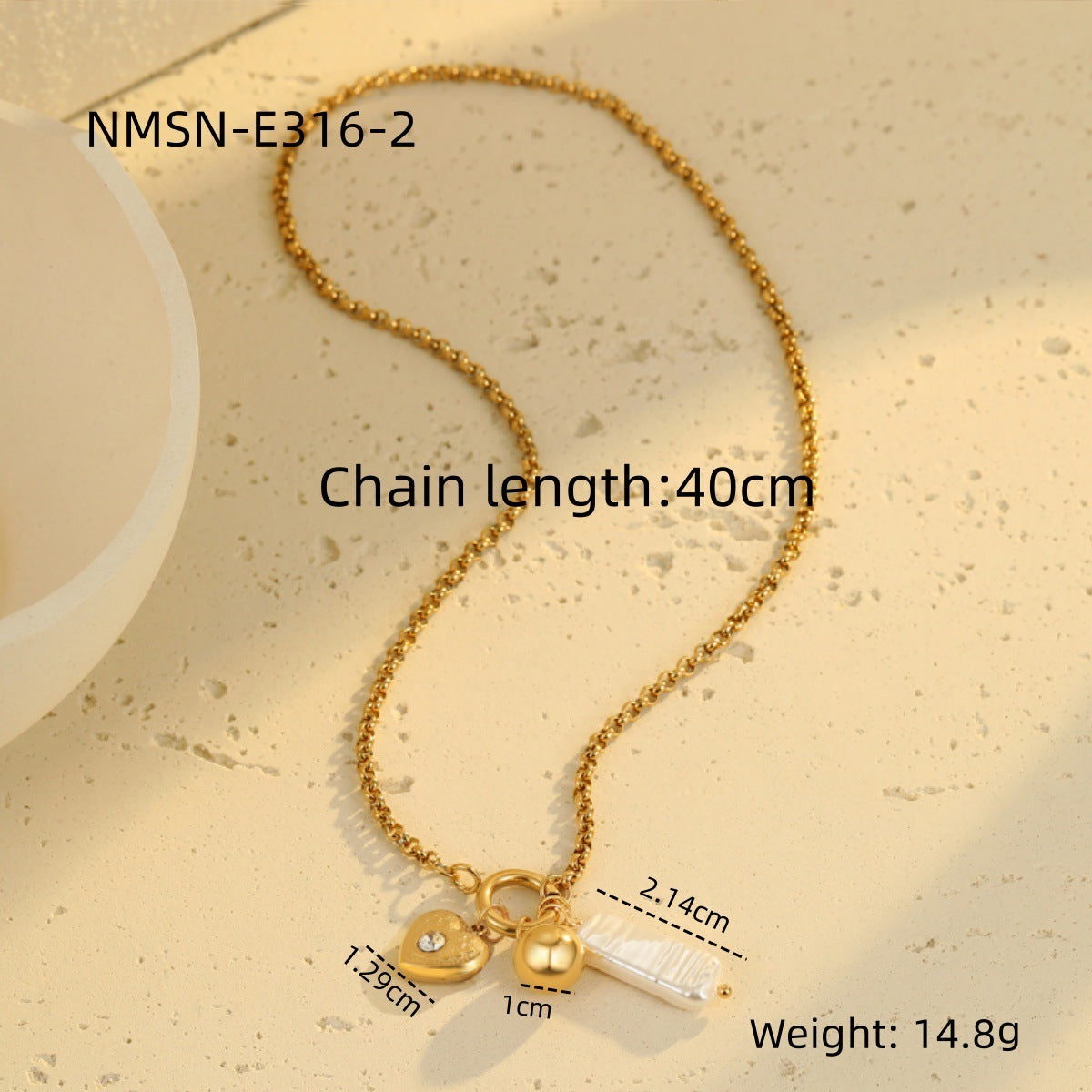 Necklace Bracelet Diamond Embedded Love Embellished Necklace Light Luxury Minority Advanced Stainless Steel Bracelet Women