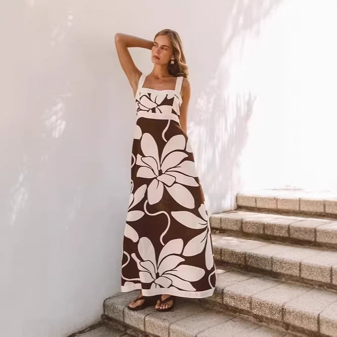 Summer Dress Printed Casual Vacation Maxi Dress Women