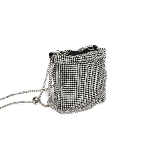 Rhinestone Full Diamond Small Golden Balls Shoulder Bag Diamond Embedded Dinner Messenger Bag for Women