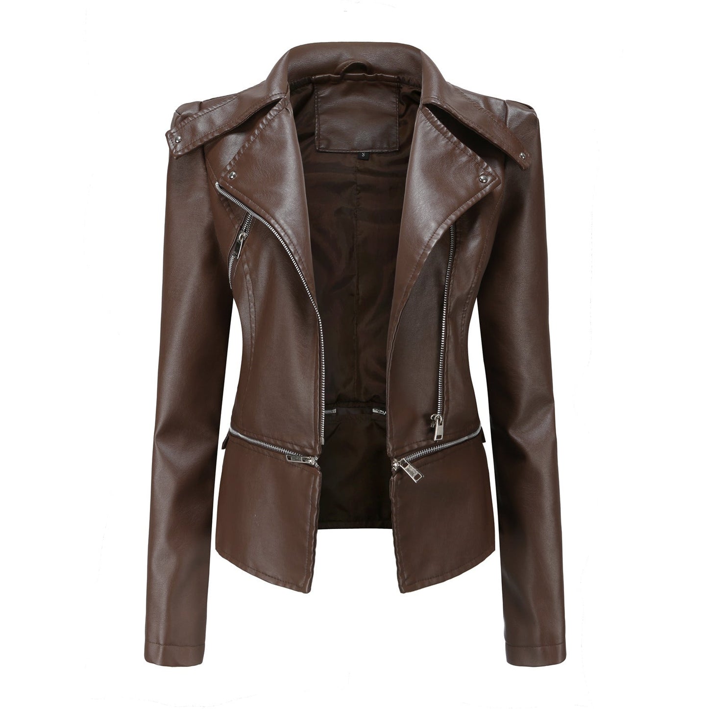 Women Clothing Size New Leather Coat Women Detachable Hem Spring Autumn Coat Women Fashion Casual Jacket