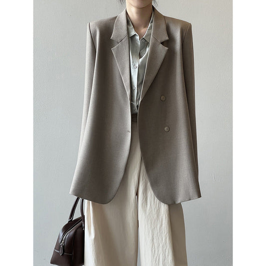 Irregular Asymmetric Back Slit Blazer Women Spring Elegant Top