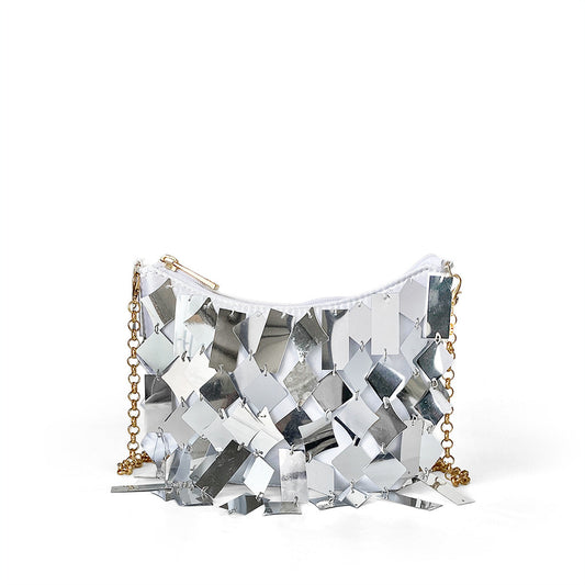 Retro Bag Crossbody Chain Shoulder Bag Women Small Bag Dinner Bag Hand Stitched Tassel Sequin Bag