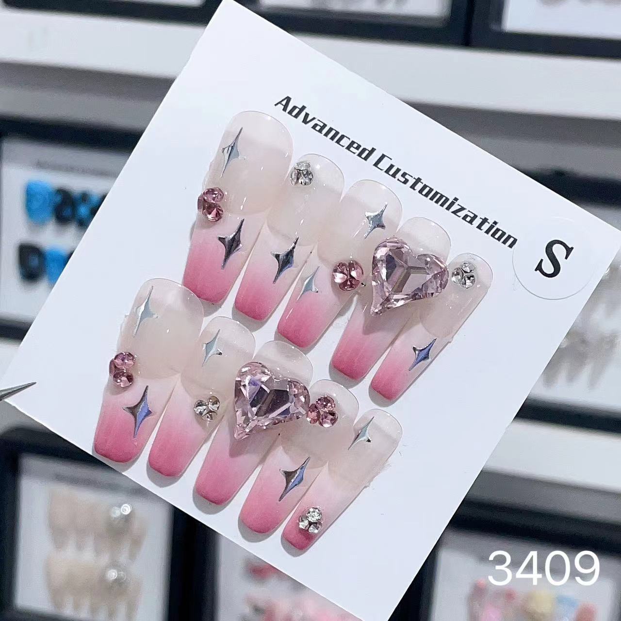 1025- Handmade press on nails fake nails removable