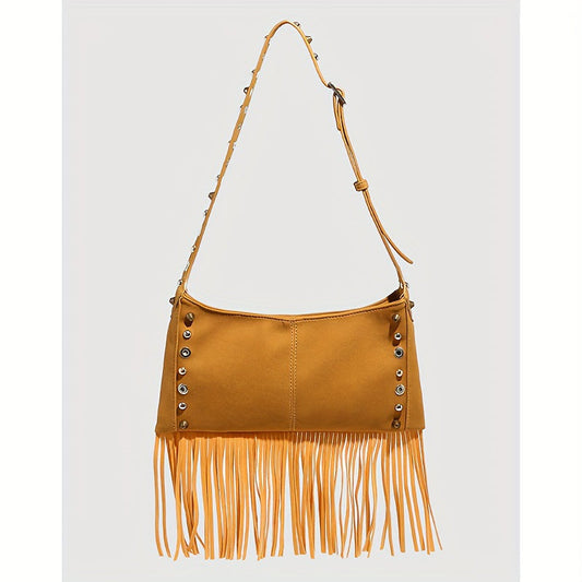 Arrival Suede Small Square Bag Classic Tassel Shoulder Crossbody Women Bag Office Metal Breathable Hole Underarm Bag